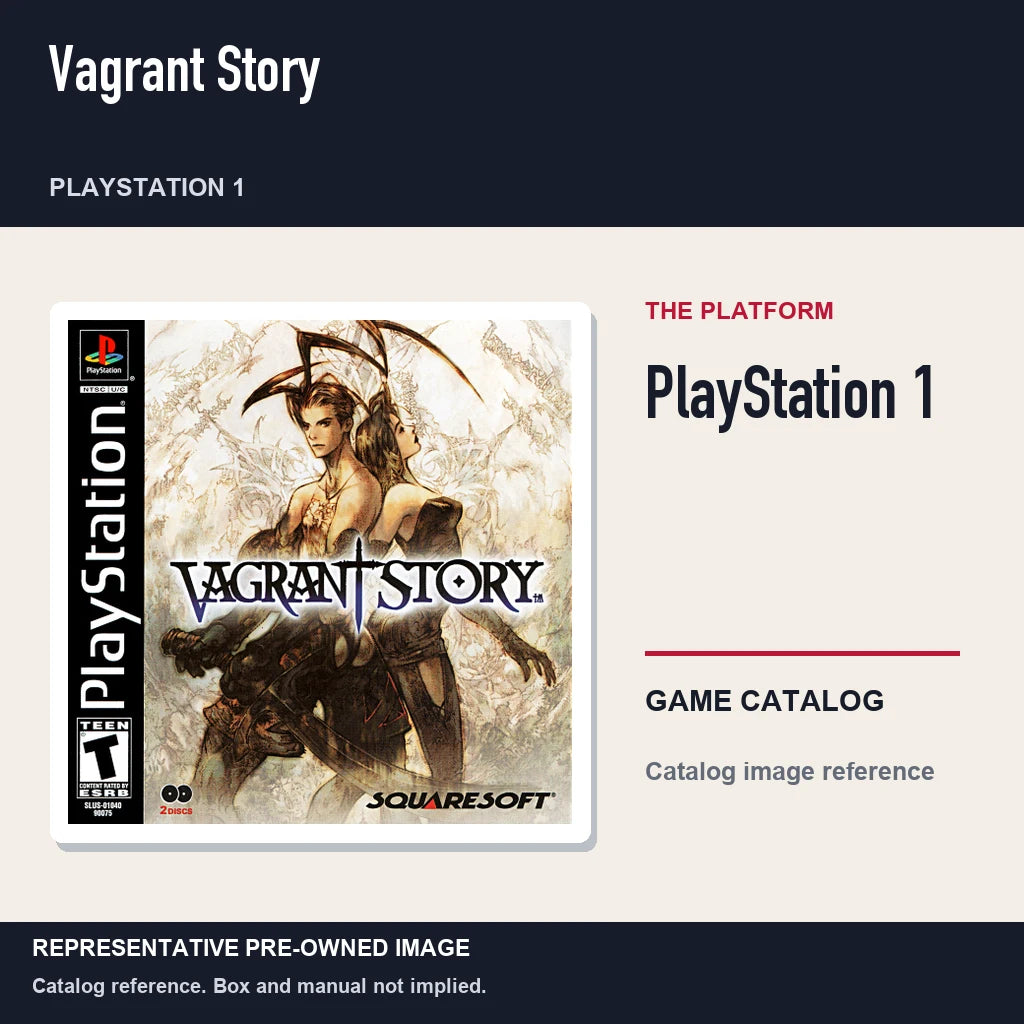Representative pre-owned Vagrant Story (PlayStation 1), platform product layout.