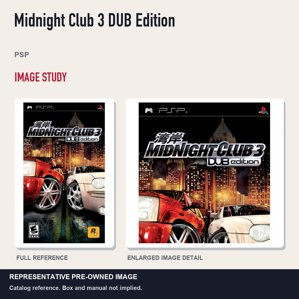 Representative pre-owned Midnight Club 3 DUB Edition (PSP), full image and detail.