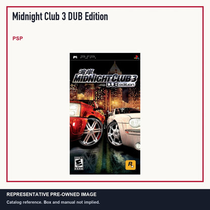 Representative pre-owned Midnight Club 3 DUB Edition (PSP), minimal product layout.