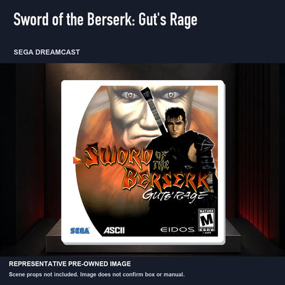 Representative pre-owned Sword of the Berserk: Gut's Rage (Sega Dreamcast), product image on a display panel.