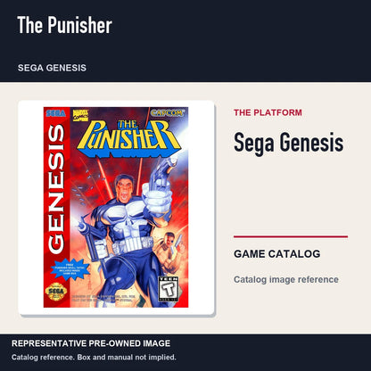 Representative pre-owned The Punisher (Sega Genesis), platform product layout.