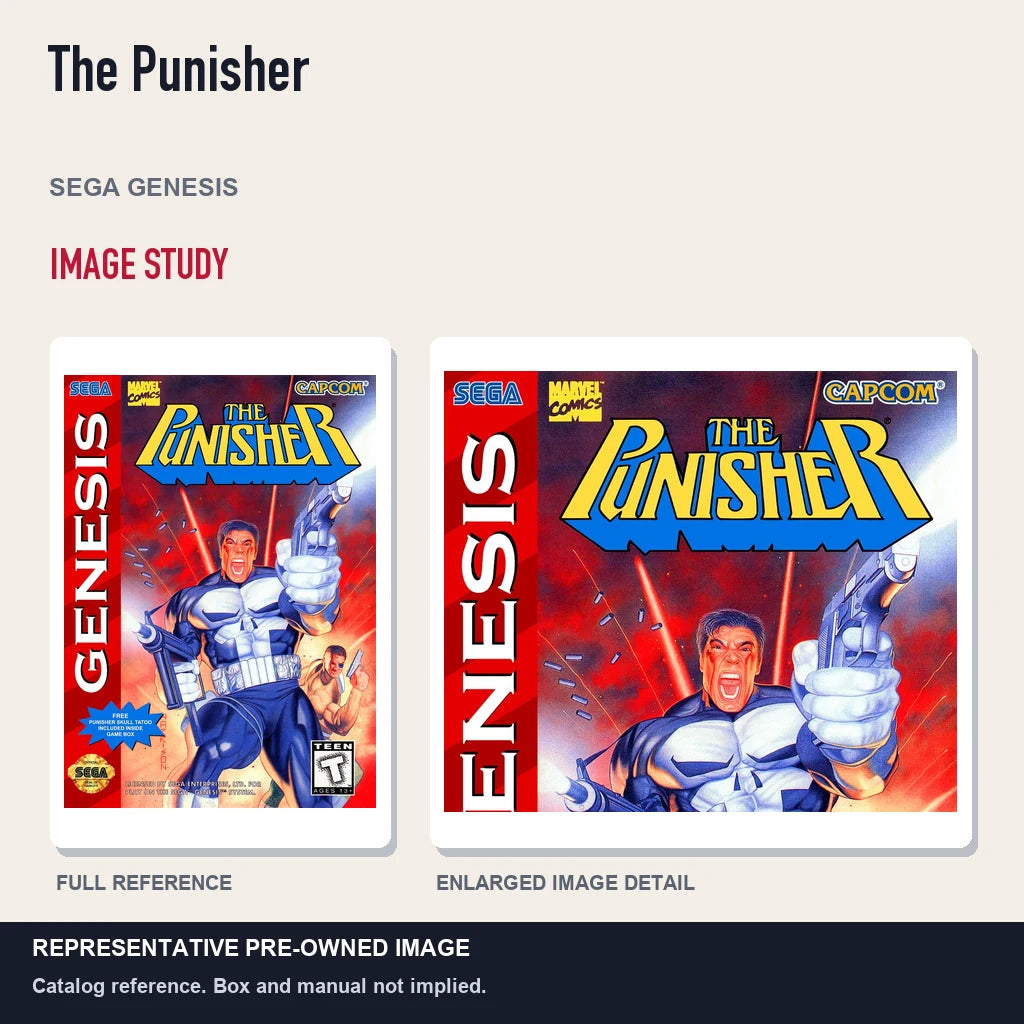 Representative pre-owned The Punisher (Sega Genesis), full image and detail.