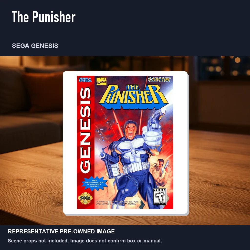 Representative pre-owned The Punisher (Sega Genesis), product image in a styled room scene.