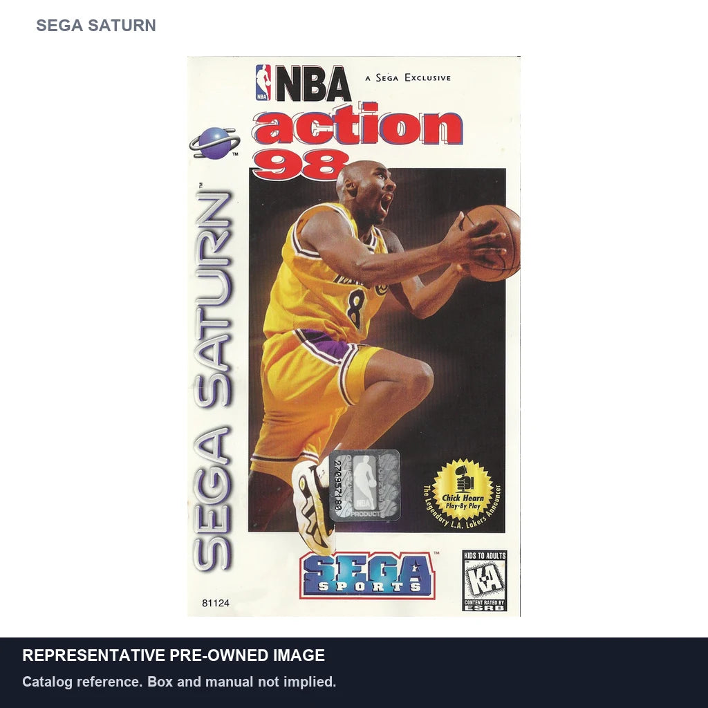 Representative pre-owned NBA Action 98 (Sega Saturn), white product reference.
