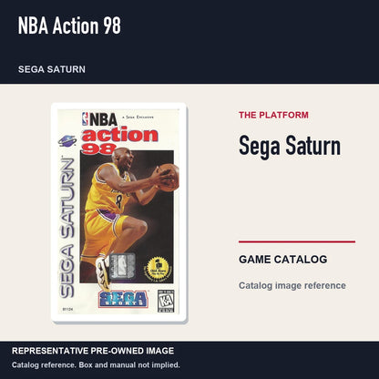 Representative pre-owned NBA Action 98 (Sega Saturn), platform product layout.