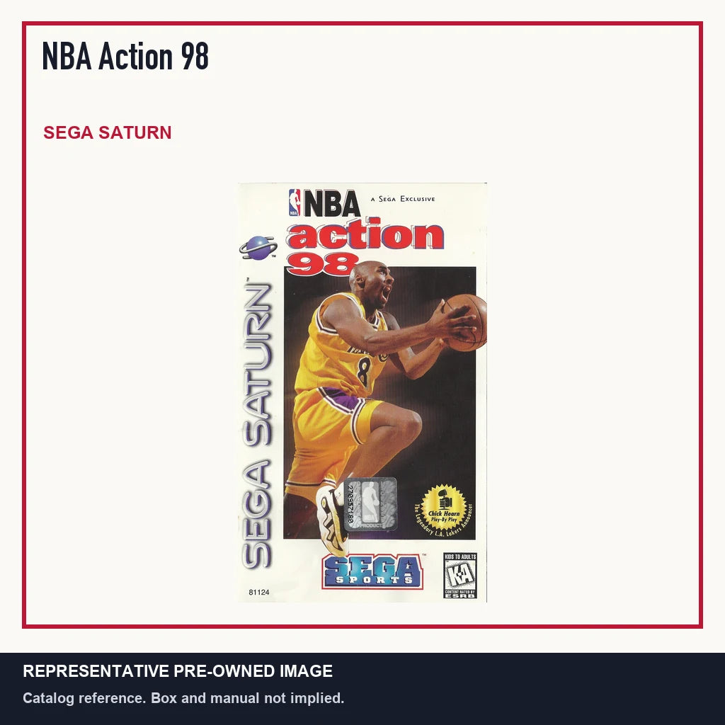 Representative pre-owned NBA Action 98 (Sega Saturn), minimal product layout.