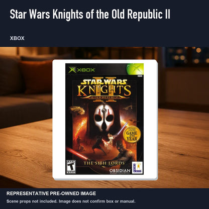 Representative pre-owned Star Wars Knights of the Old Republic II (Xbox), product image in a styled room scene.
