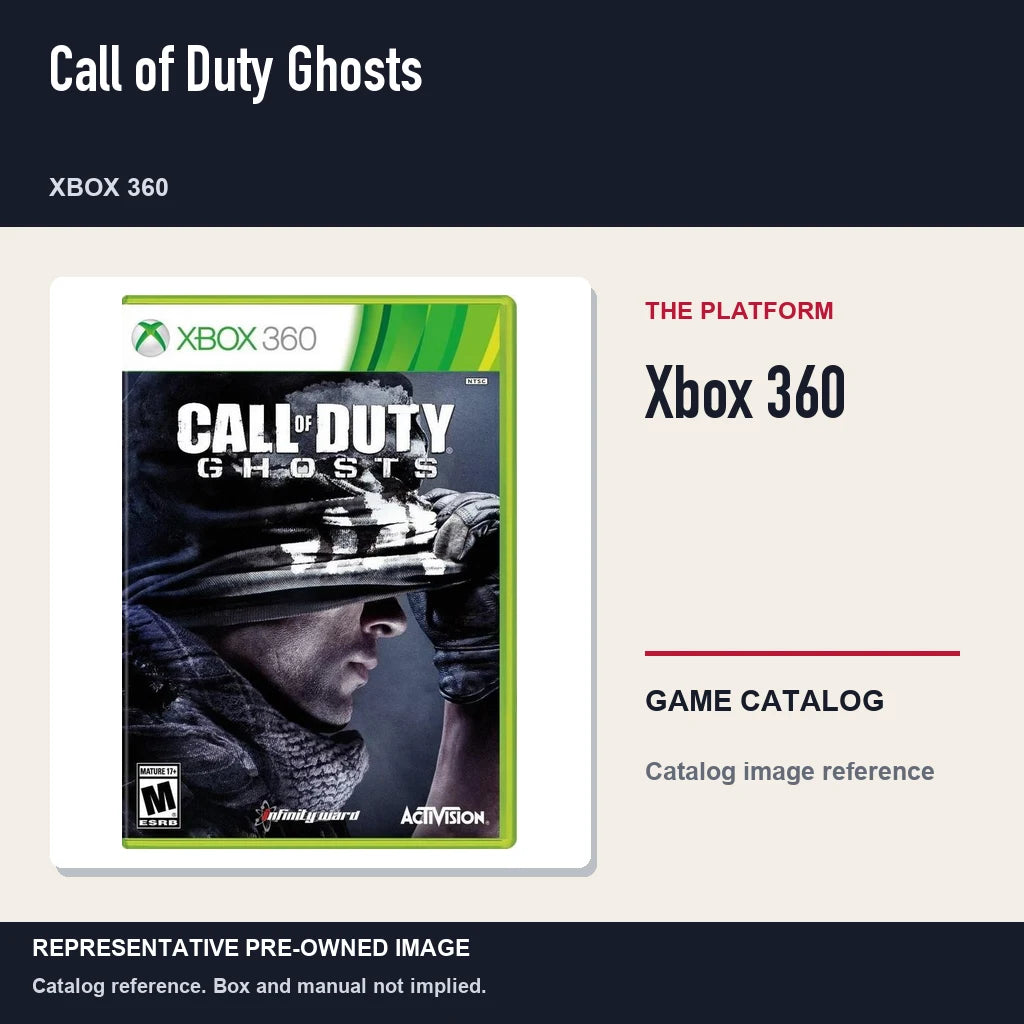 Representative pre-owned Call of Duty Ghosts (Xbox 360), platform product layout.