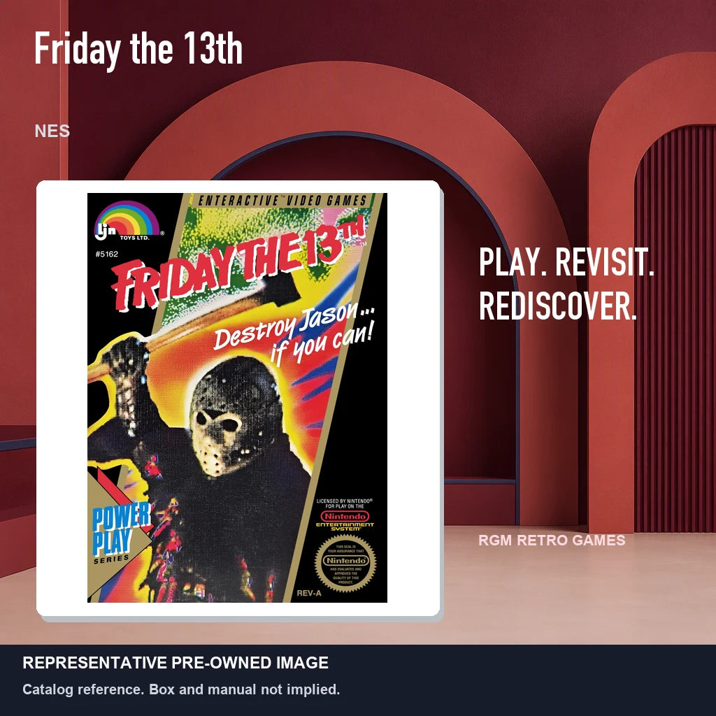 Representative pre-owned Friday the 13th (NES), red retro product layout.
