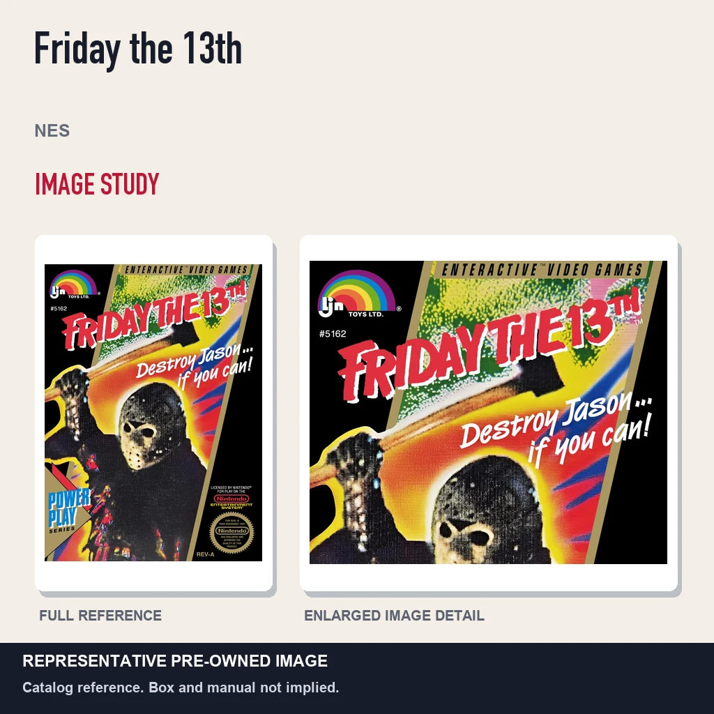 Representative pre-owned Friday the 13th (NES), full image and detail.