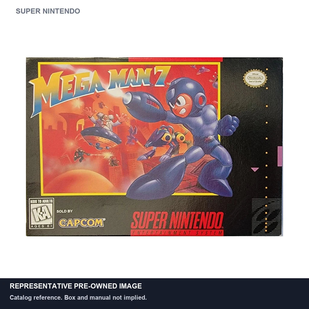 Representative pre-owned Mega Man 7 (Super Nintendo), white product reference.