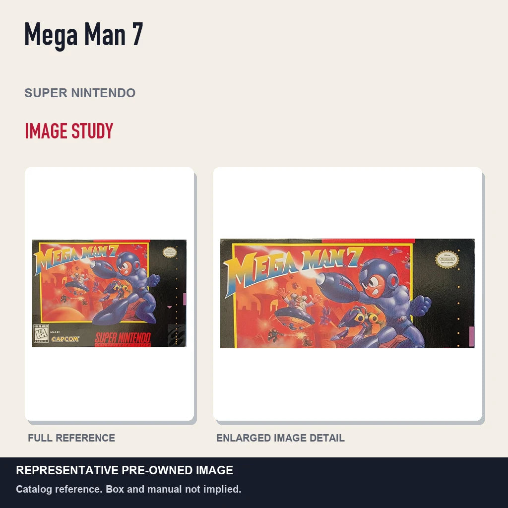 Representative pre-owned Mega Man 7 (Super Nintendo), full image and detail.