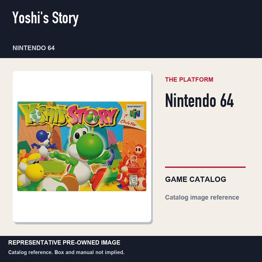 Representative pre-owned Yoshi's Story (Nintendo 64), platform product layout.