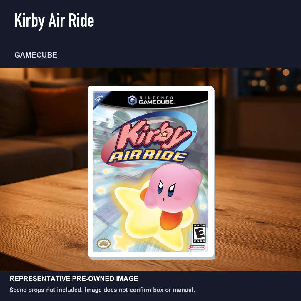 Representative pre-owned Kirby Air Ride (GameCube), product image in a styled room scene.