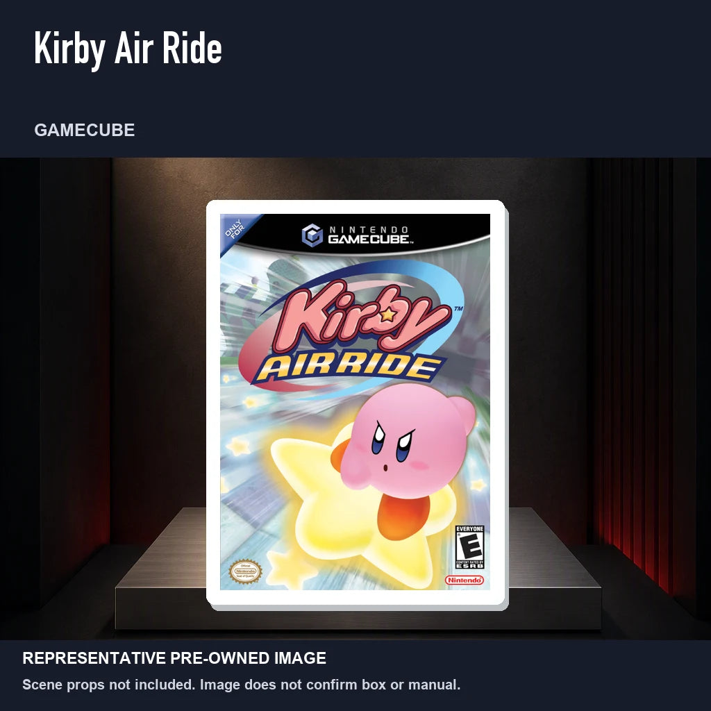 Representative pre-owned Kirby Air Ride (GameCube), product image on a display panel.