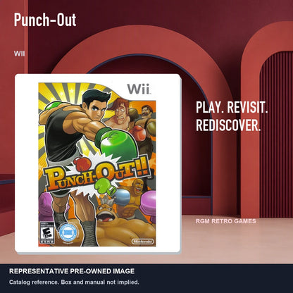 Representative pre-owned Punch-Out (Wii), red retro product layout.