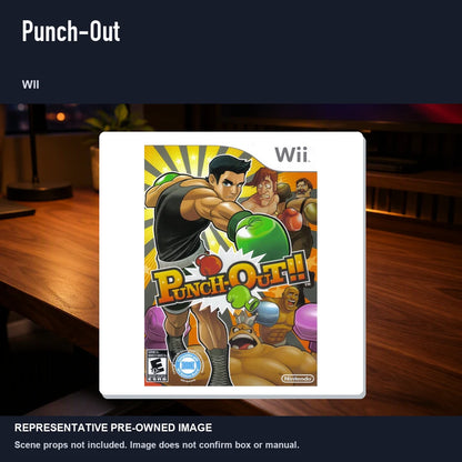 Representative pre-owned Punch-Out (Wii), product image in a styled desk scene.