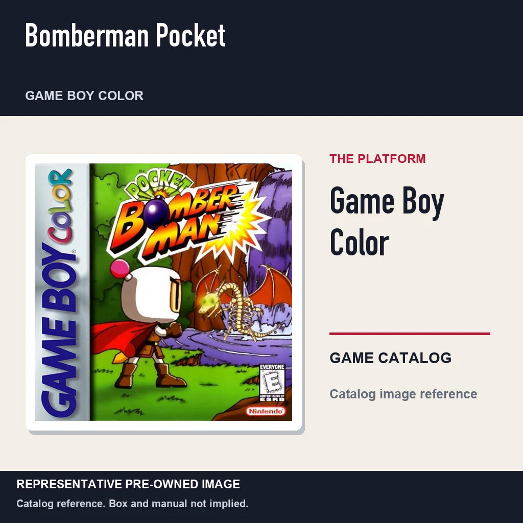 Representative pre-owned Bomberman Pocket (Game Boy Color), platform product layout.