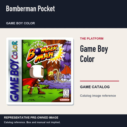 Representative pre-owned Bomberman Pocket (Game Boy Color), platform product layout.