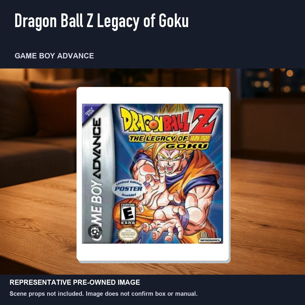 Representative pre-owned Dragon Ball Z Legacy of Goku (Game Boy Advance), product image in a styled room scene.