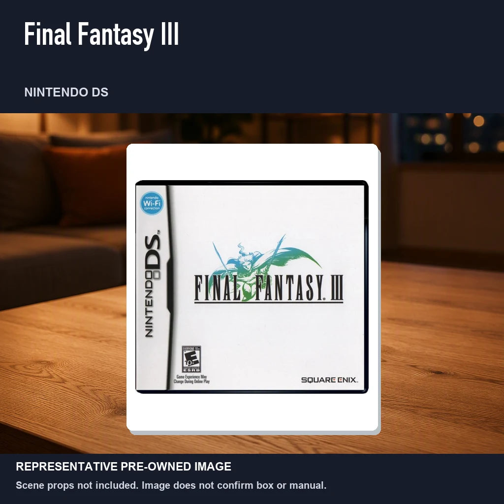 Representative pre-owned Final Fantasy III (Nintendo DS), product image in a styled room scene.