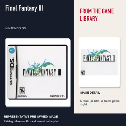 Representative pre-owned Final Fantasy III (Nintendo DS), editorial image and detail.