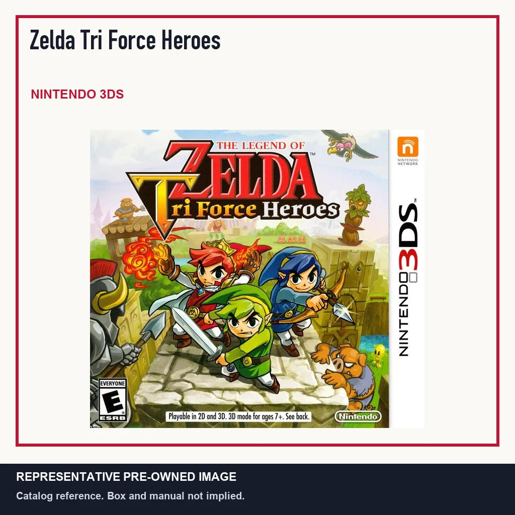 Representative pre-owned Zelda Tri Force Heroes (Nintendo 3DS), minimal product layout.