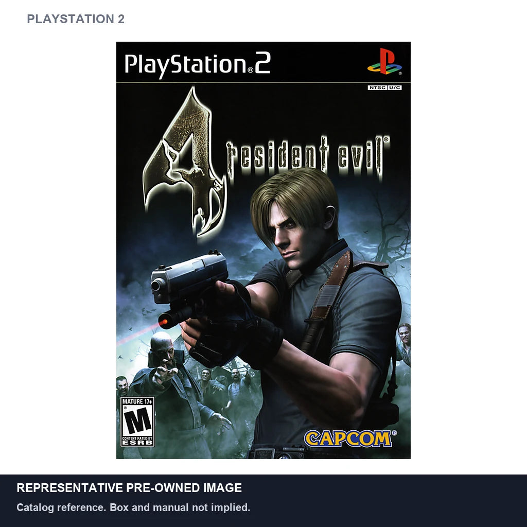 Representative pre-owned Resident Evil 4 (PlayStation 2), white product reference.