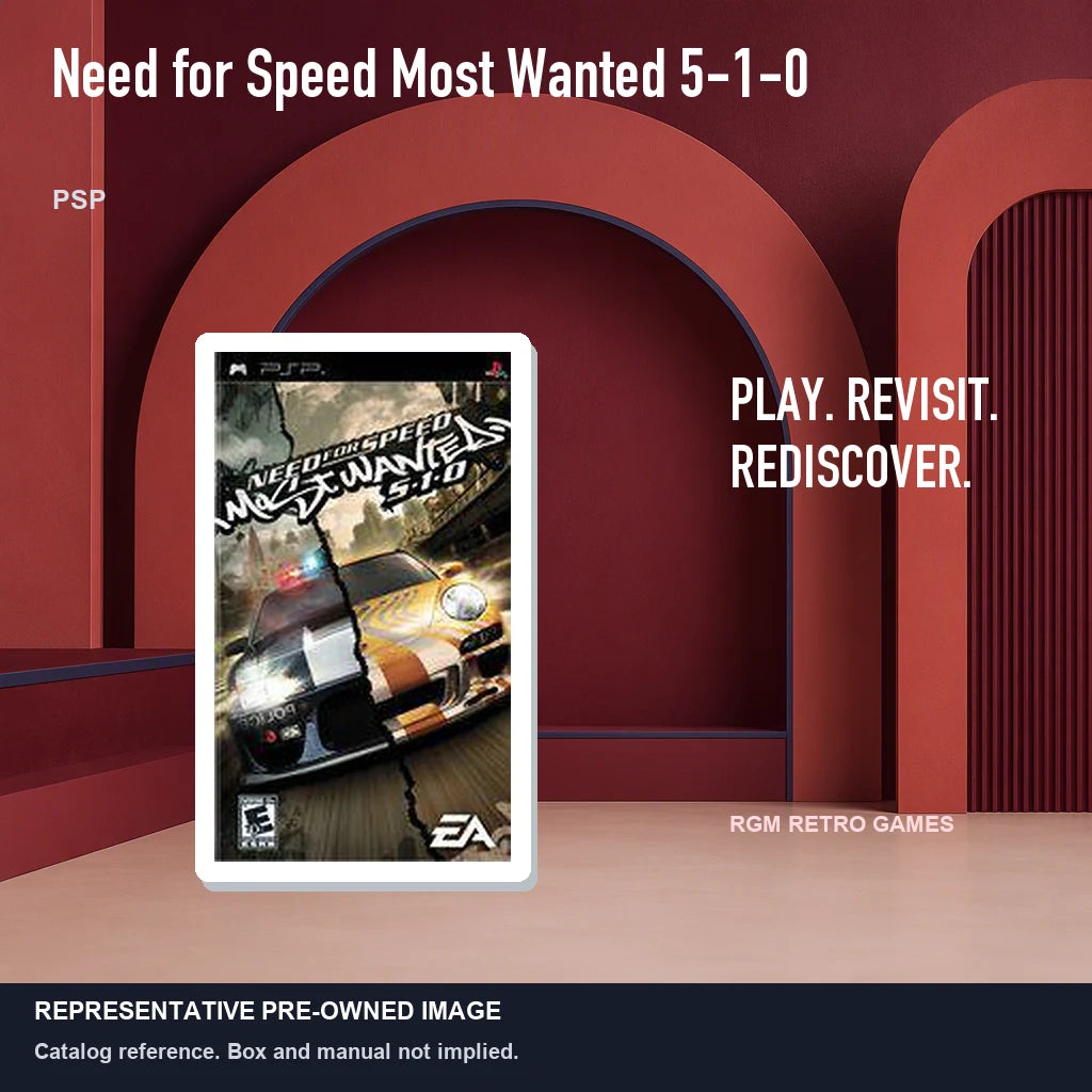 Representative pre-owned Need for Speed Most Wanted 5-1-0 (PSP), red retro product layout.