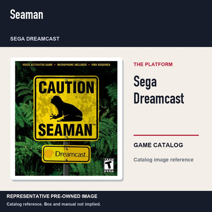Representative pre-owned Seaman (Sega Dreamcast), platform product layout.
