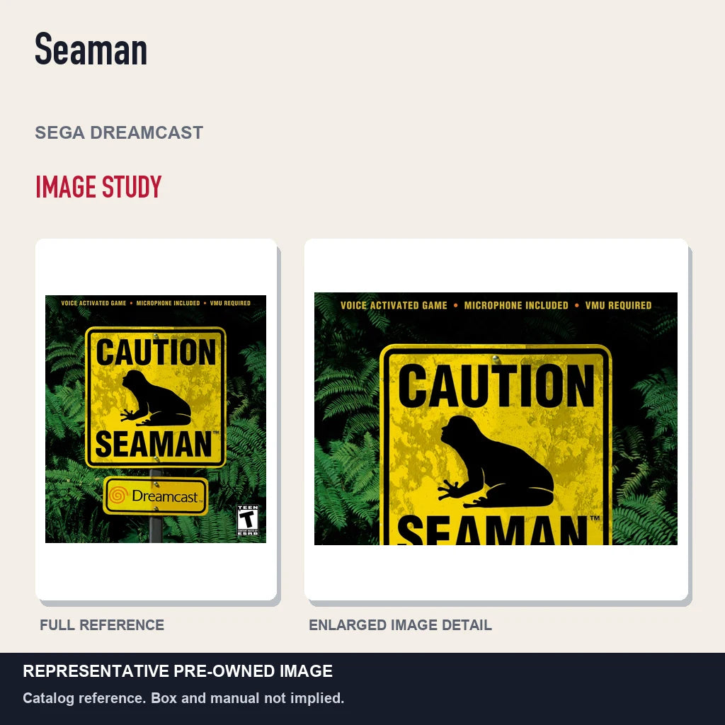 Representative pre-owned Seaman (Sega Dreamcast), full image and detail.