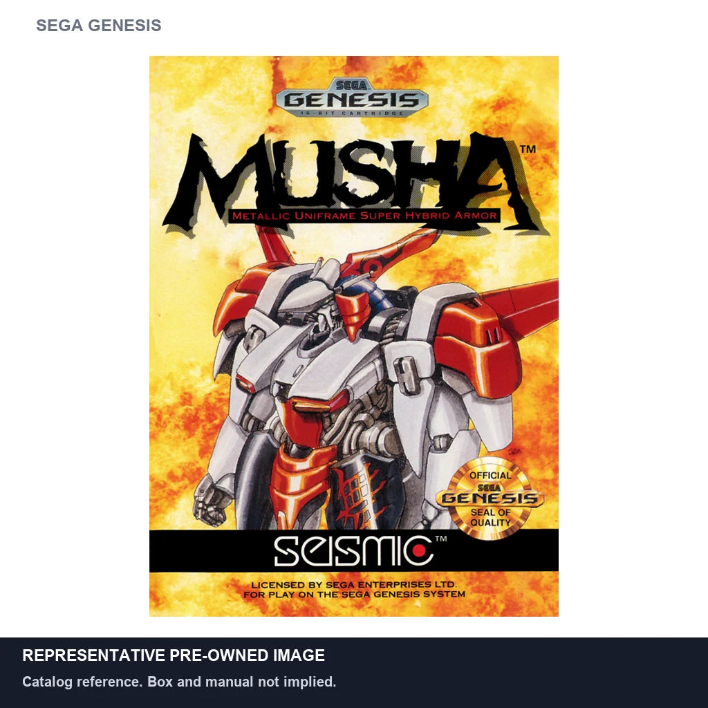Representative pre-owned MUSHA (Sega Genesis), white product reference.