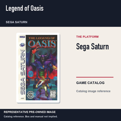 Representative pre-owned Legend of Oasis (Sega Saturn), platform product layout.