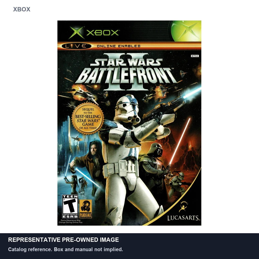 Representative pre-owned Star Wars Battlefront 2 (Xbox), white product reference.