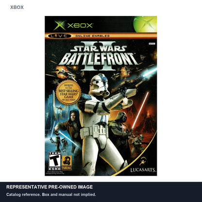 Representative pre-owned Star Wars Battlefront 2 (Xbox), white product reference.