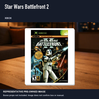 Representative pre-owned Star Wars Battlefront 2 (Xbox), product image in a styled room scene.