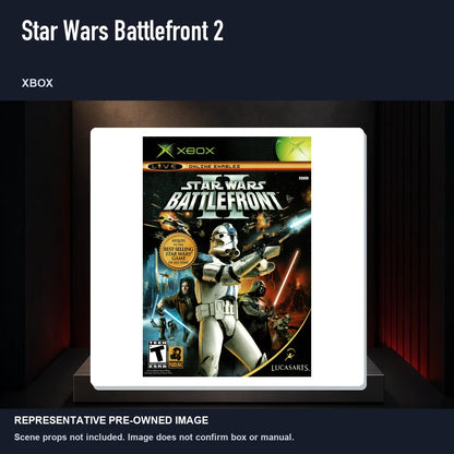 Representative pre-owned Star Wars Battlefront 2 (Xbox), product image on a display panel.