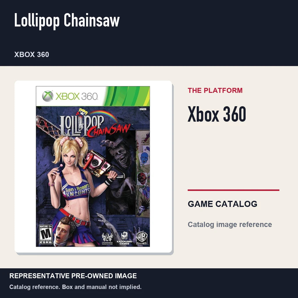 Representative pre-owned Lollipop Chainsaw (Xbox 360), platform product layout.
