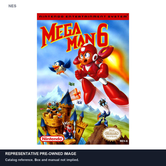 Representative pre-owned Mega Man 6 (NES), white product reference.