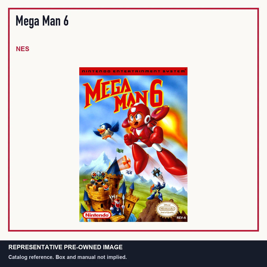 Representative pre-owned Mega Man 6 (NES), minimal product layout.
