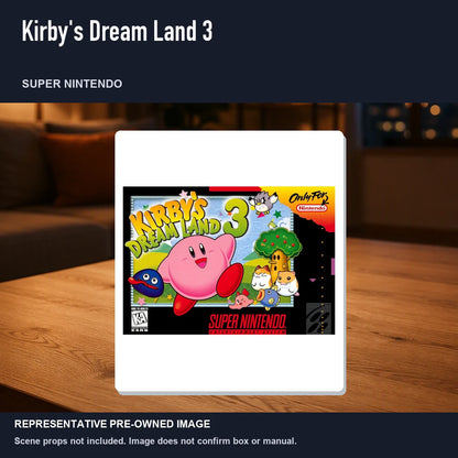 Representative pre-owned Kirby's Dream Land 3 (Super Nintendo), product image in a styled room scene.