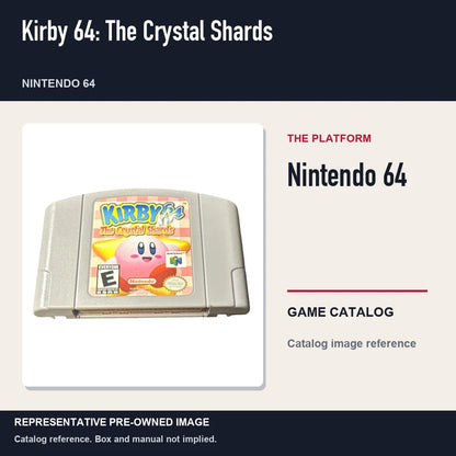 Representative pre-owned Kirby 64: The Crystal Shards (Nintendo 64), platform product layout.