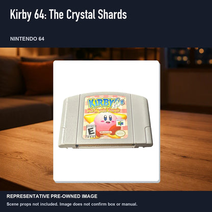Representative pre-owned Kirby 64: The Crystal Shards (Nintendo 64), product image in a styled room scene.