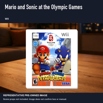 Representative pre-owned Mario and Sonic at the Olympic Games (Wii), product image in a styled room scene.