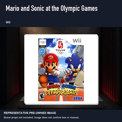 Representative pre-owned Mario and Sonic at the Olympic Games (Wii), product image on a display panel.
