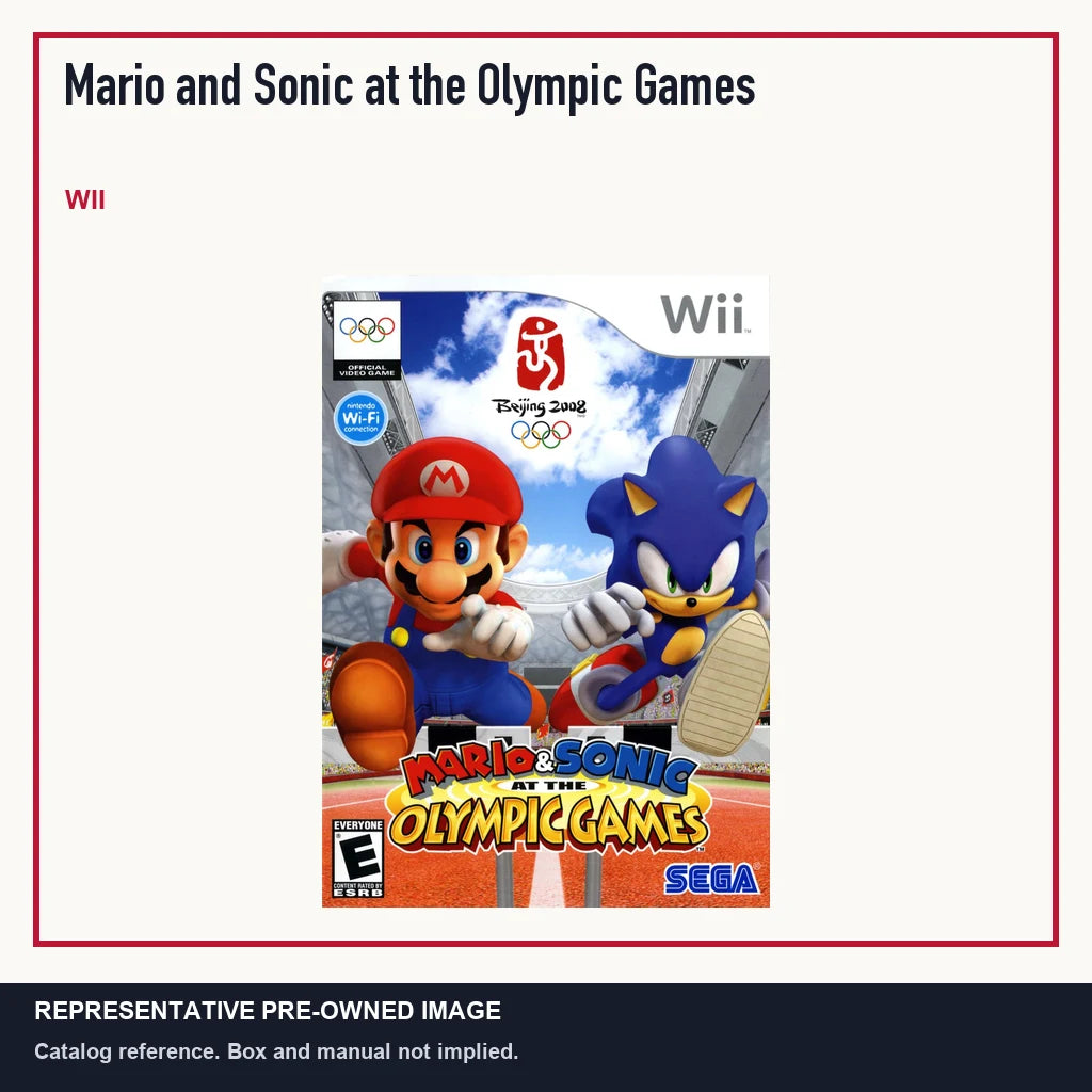 Representative pre-owned Mario and Sonic at the Olympic Games (Wii), minimal product layout.