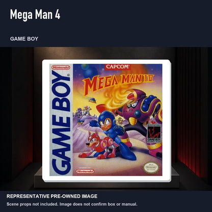 Representative pre-owned Mega Man 4 (Game Boy), product image on a display panel.