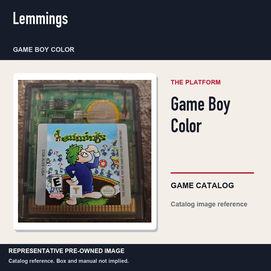 Representative pre-owned Lemmings (Game Boy Color), platform product layout.