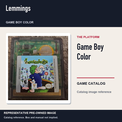 Representative pre-owned Lemmings (Game Boy Color), platform product layout.