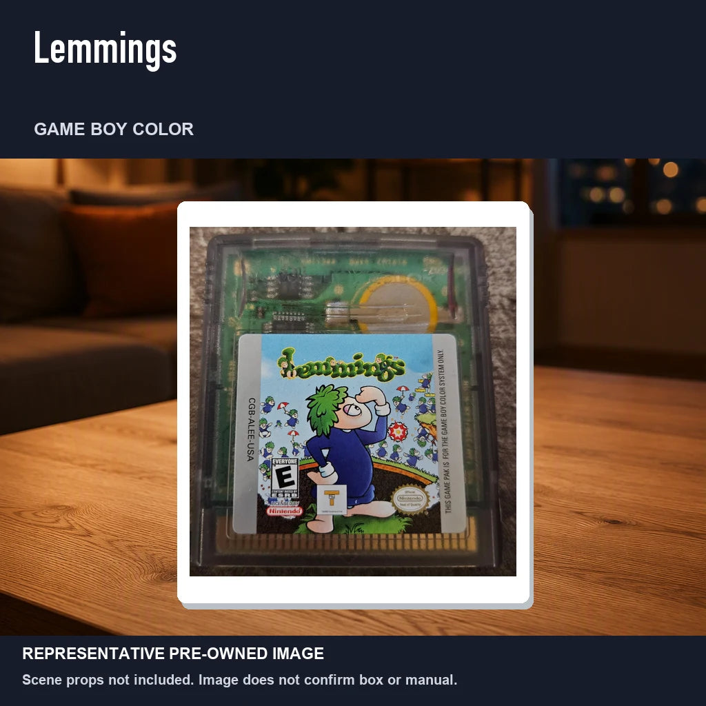 Representative pre-owned Lemmings (Game Boy Color), product image in a styled room scene.